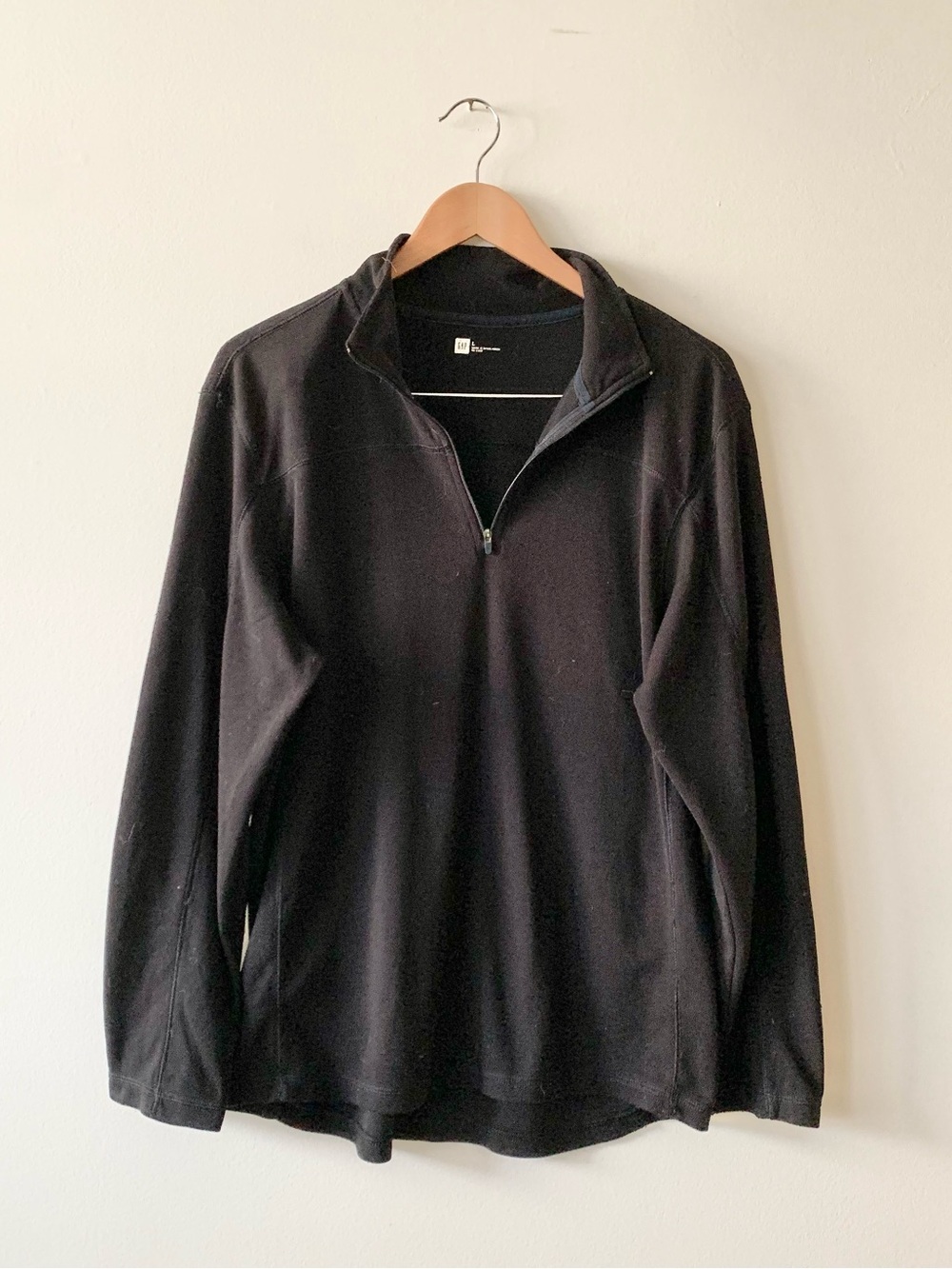NEW GAP Men's Black Zip-Up Pullover Sweater